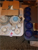 ASSORTED VINTAGE CHINA & TABLE LOT KITCHEN ITEMS
