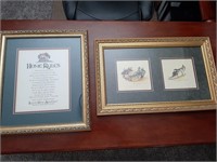 LOT OF 2 GOLD GILDED FRAMED HOME DECOR ITEMS