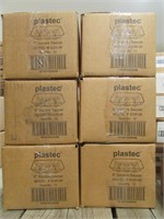 6 BOXES: PLASTEC 6" SQUARE PLASTIC SAUCERS