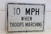 WWII Military Troops Marching MPH Gen. Patton Sign