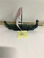 Vintage Glass boat filled with Avon