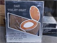 Lot Of 3 NIB Solid Oak Toilet Seats
