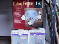 1 Ceiling Light Fixture & 2 Ceiling Fan Light Kit