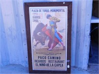 Framed Bull Fighting Poster