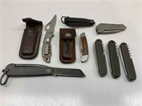 BYRD ARMY KNIFE IN POUCH PLUS OTHER ARMY KNIVES