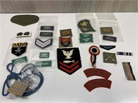 LARGE QTY OF CLOTH MILITARY BADGES