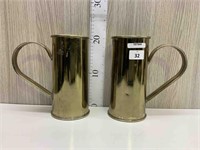 PAIR OF TRENCH ART TANKARDS DATED 1968
