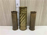 TRENCH ART VASES - APPROX 28CM