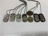 6 ASSORTED DOG TAGS