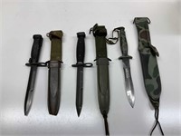 2X U.S SHORT BAYONETS AND SURVIVAL KNIFE