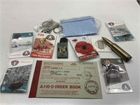 QTY OF BADGES, ORDER BOOK AND MEMORABILIA