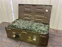 METAL AMMO CRATE WITH LARGE QTY OF CAMO