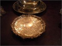 3 Pieces Of Silver Plate-Largest 10 Inch Diameter