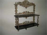 Antique Brass Wall Shelf 17x6x22 Inches