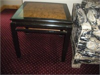 Burl Inlaid End Table 27x27x25 Inches