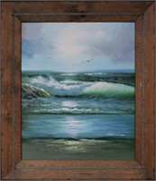 Beautiful Ocean Landscape Oil Painting Robinson