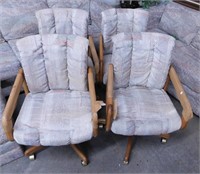 4 Southwestern & Oak Rolling Chairs