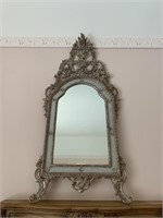 Italian Provincial Painted Mirror Large Carved