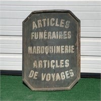 19th Century French Advertising Sign Funeral and T