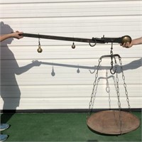 Large French Merchant Scale Brass and Copper C. 1