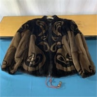 Brown and Black Mink Fur Coat