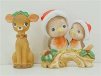 * Lot of 2 "Lefton" Ceramic Animals: 1989 Robins;