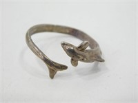 Vintage Sterling Silver Dolphin Ring - 3 grams