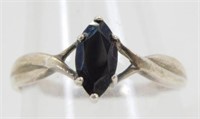 Vintage Sterling Silver Onyx Ring - Size 11