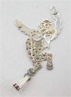 Sterling Silver Circus Clown Pendant Charm