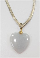 Vintage Sterling Silver Herringbone Heart Quartz