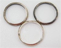 3 Vintage Sterling Silver 925 Rings 6.42 grams
