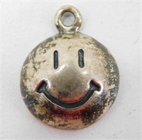 Sterling Silver 925 Smiley Face Pendant Charm