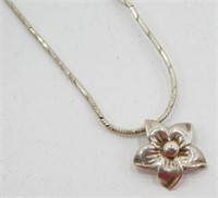 Vintage Sterling Silver Italy Chain w/ 925 Flower