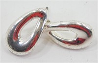 Sterling Silver Loop Hoop Earrings 4.61 grams