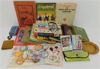 * Vintage Books, Buttons & More