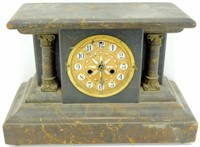 * Vintage Old Wood Mantle Mantel Clock - As Is,