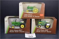 1/43 John Deere 4010, A, & 630 Ertl Toy Tractors