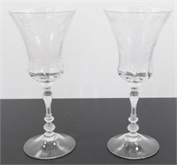 * Cambridge Rose Point Water Goblets Pair