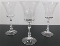 * Cambridge Rose Point Water Goblets Trio