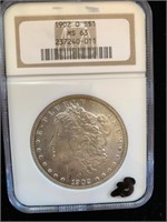 Silver Morgan Dollar MS-63. 1902 O