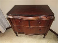 antique oak serpintine front dresser