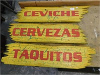 3 Wood Signs From Richardo's Mexican Restaurant