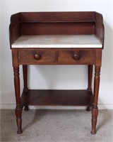 Small Antique Petite Marble Top Writing Desk