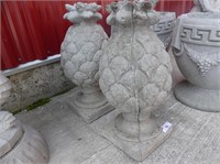 PAIR 17" CONCRETE PINEAPPLE TOPPERS