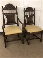 Pair of Antique Walnut Chairs