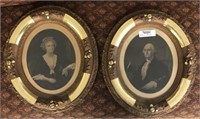 Framed Portaits of George & Martha Washington