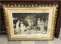 Framed Lithograph "When the Heart is Young"