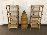 White Birch Display Shelves and Boat Display Unit