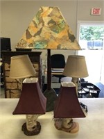 Group of 5 Rustic Table Lamps