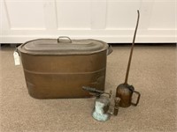 Copper Boiler, Oil Can & Brass Torch